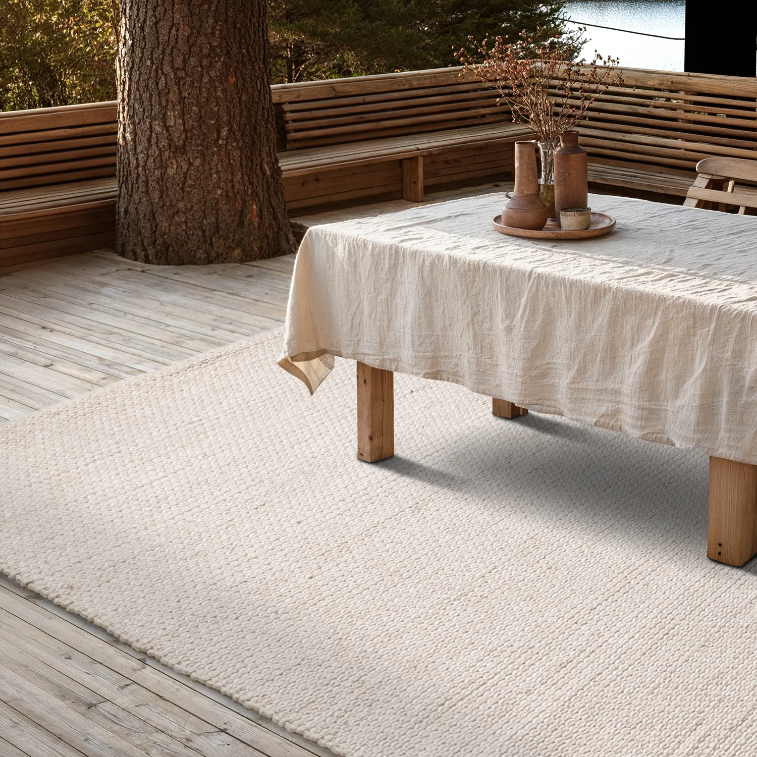 Tappeti per Interni/Esterni - Arco Wool Look (crema)