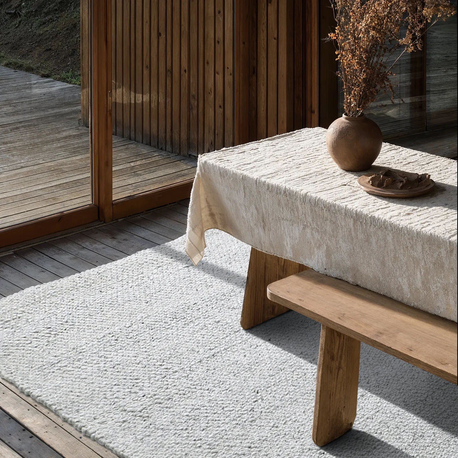 Tappeti per Interni/Esterni - Arco Wool Look (grigio/beige)