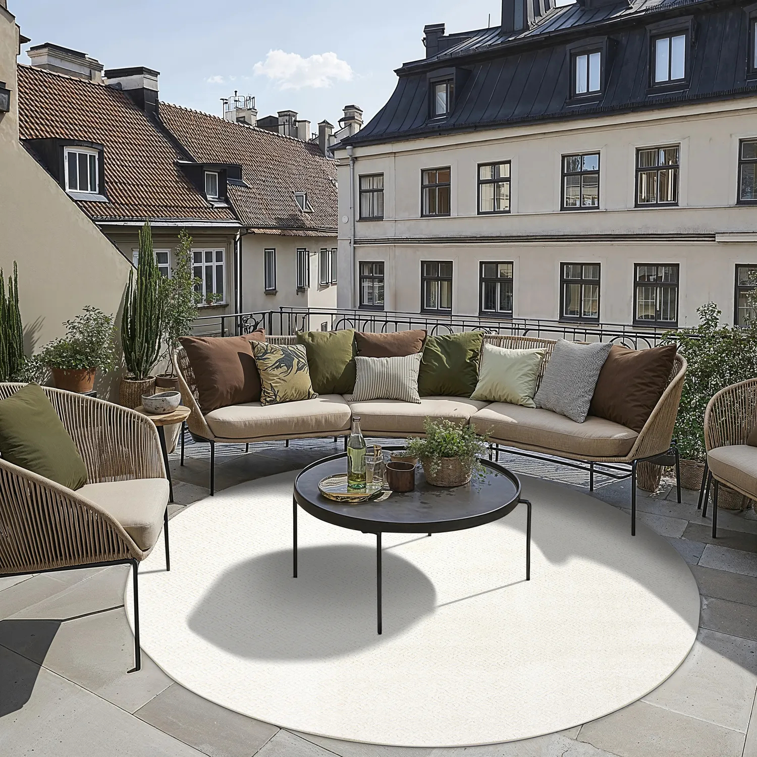 Tappeti rotondi - Indoor/Outdoor Baldwin (cream)