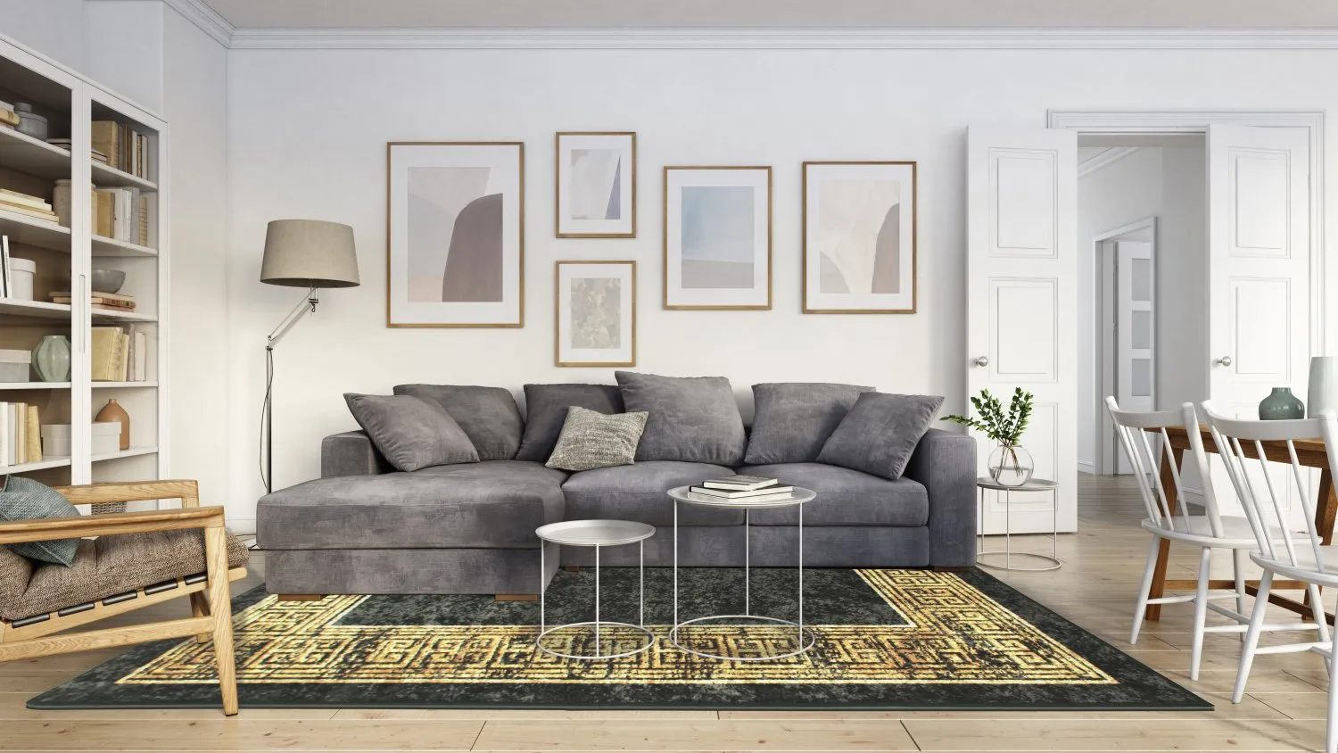 Tappeto Wilton - Tilos (nero/oro)