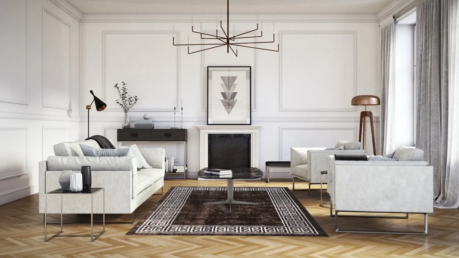 Tappeto Wilton - Kuba (nero/bianco)