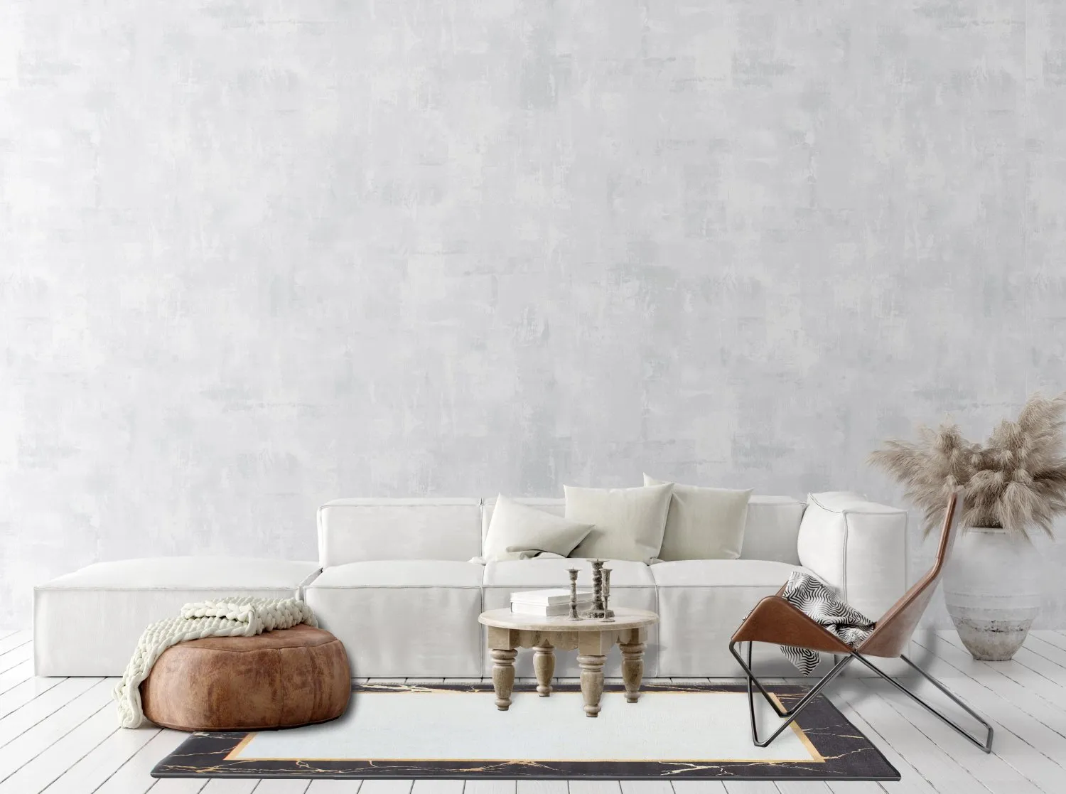 Tappeto Wilton - Cerasia (nero/bianco/oro)