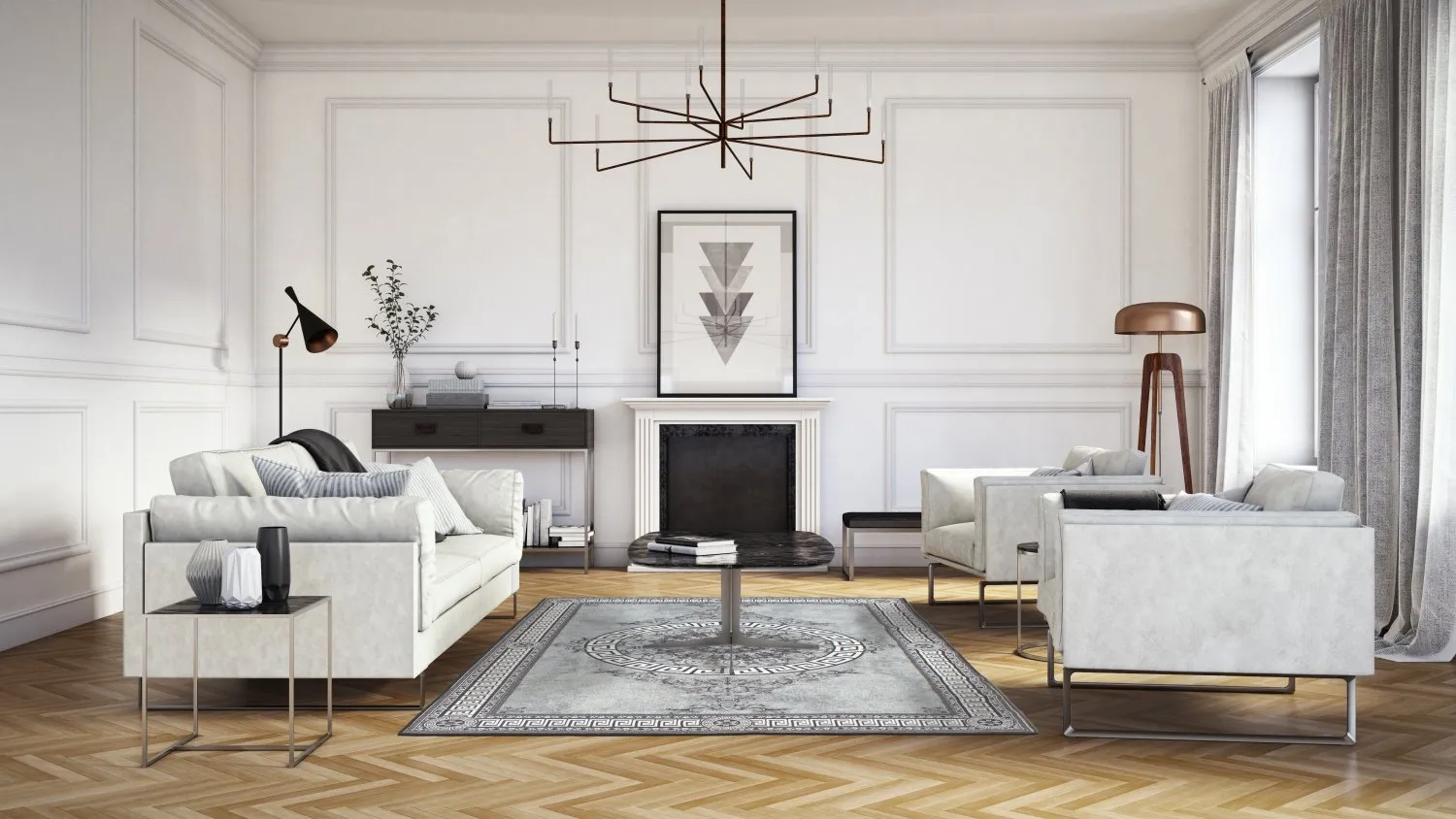 Tappeto Wilton - Amer (nero/bianco)