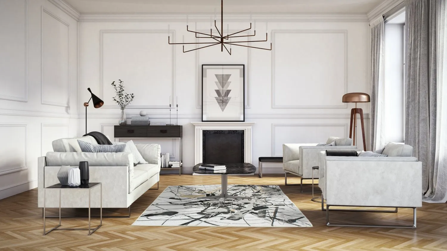 Tappeto Wilton - Lawrance (grigio/bianco)