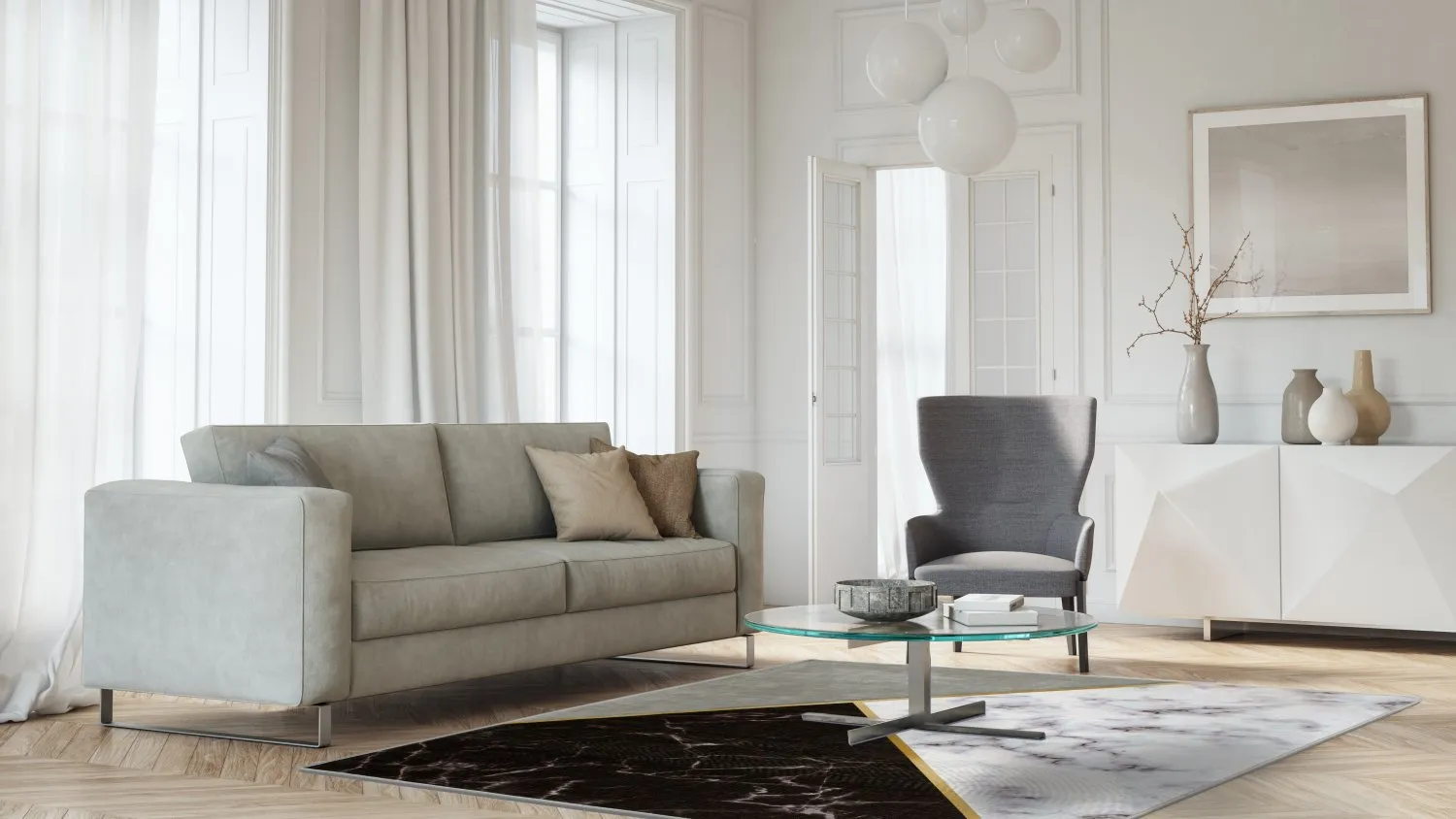 Tappeto Wilton - Savino (nero/bianco/grigio)