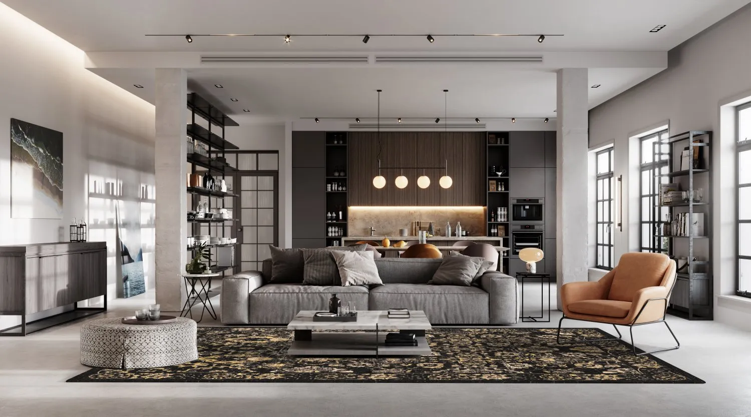 Tappeto Wilton - Fernana (nero/oro)