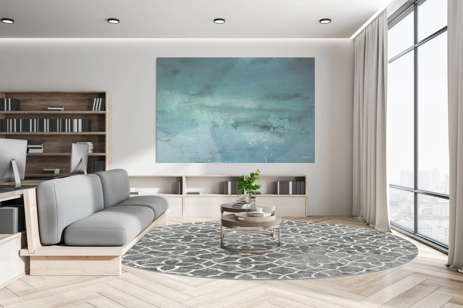 Tappeto rotondo - Draham (grigio)