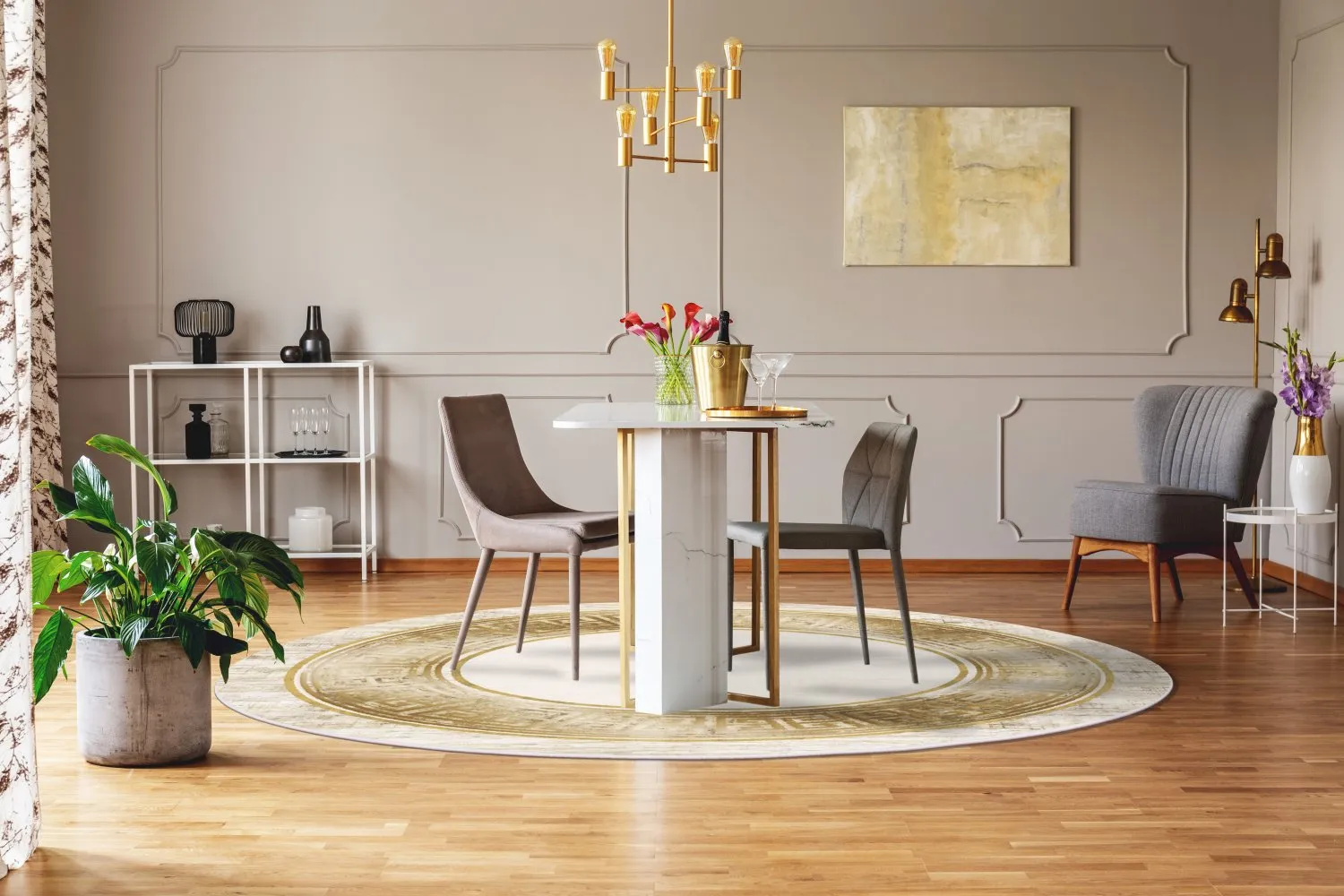 Tappeto rotondo - Tilos (beige)