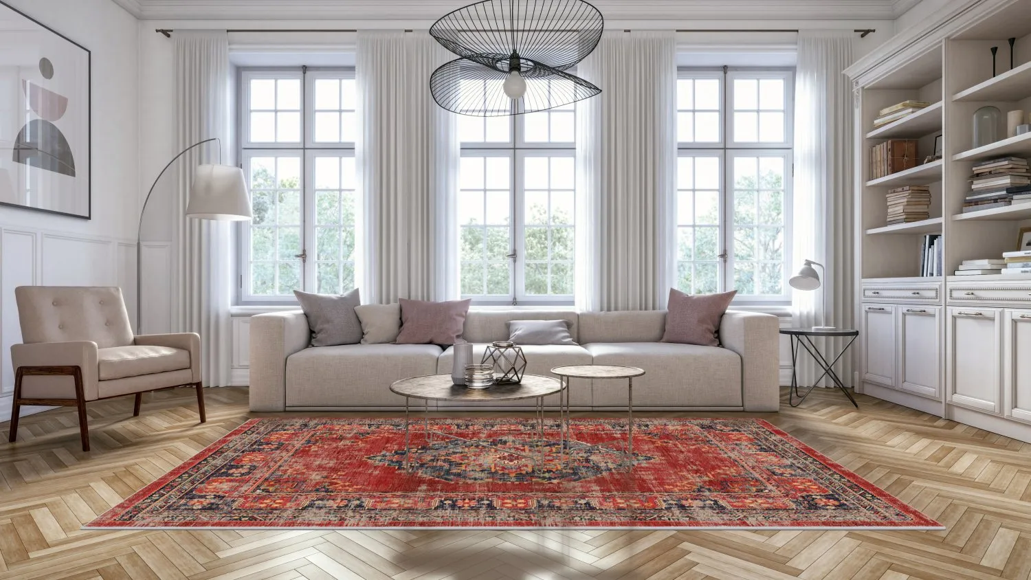Tappeto Wilton - Soussi (rosso/multi)