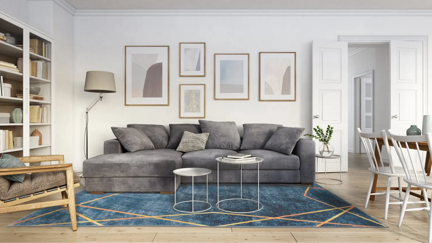 Tappeto Wilton - Zaros (blu/oro)