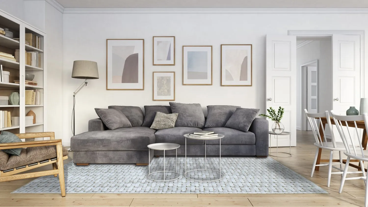 Tappeto Wilton - Sevgi (grigio/bianco)
