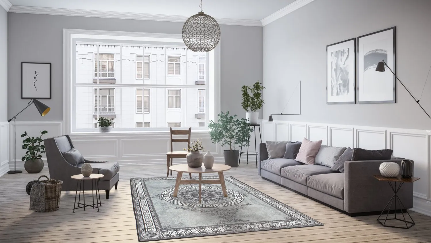 Tappeto Wilton - Amer (nero/bianco)
