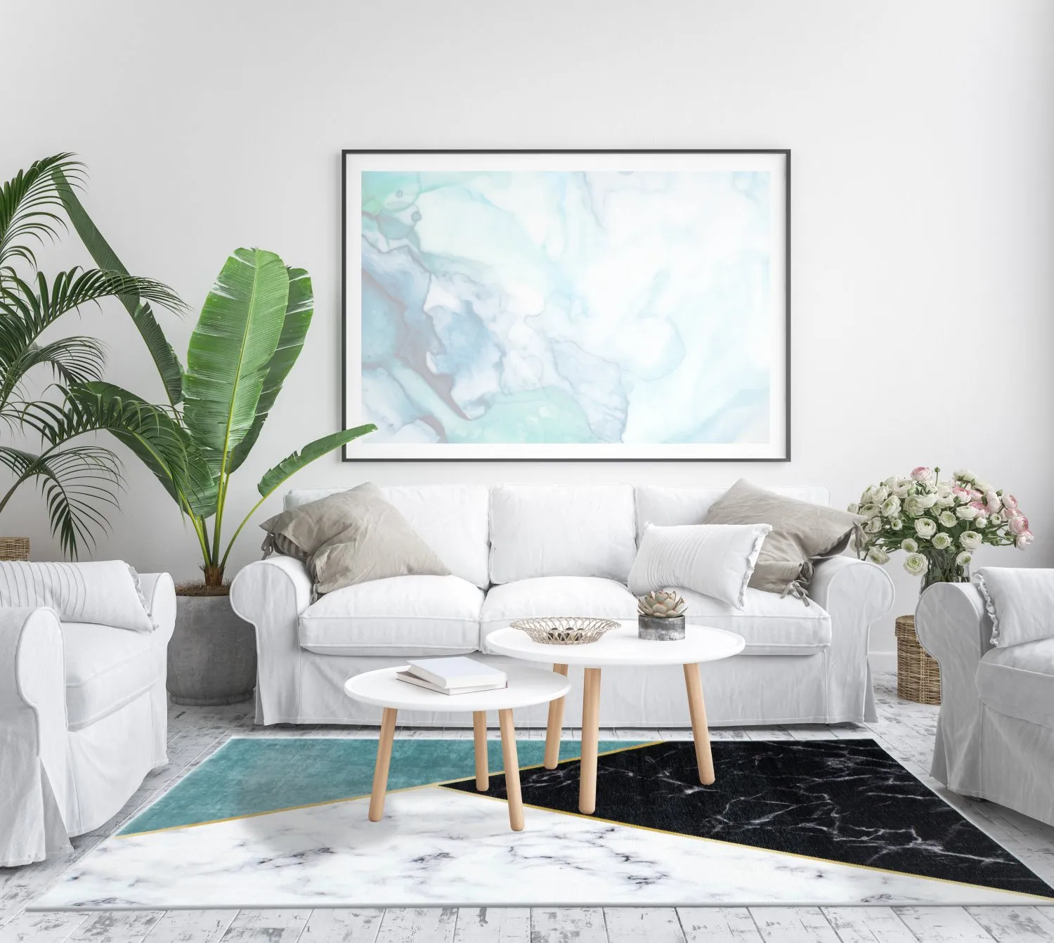 Tappeto Wilton - Savino (nero/bianco/verde)