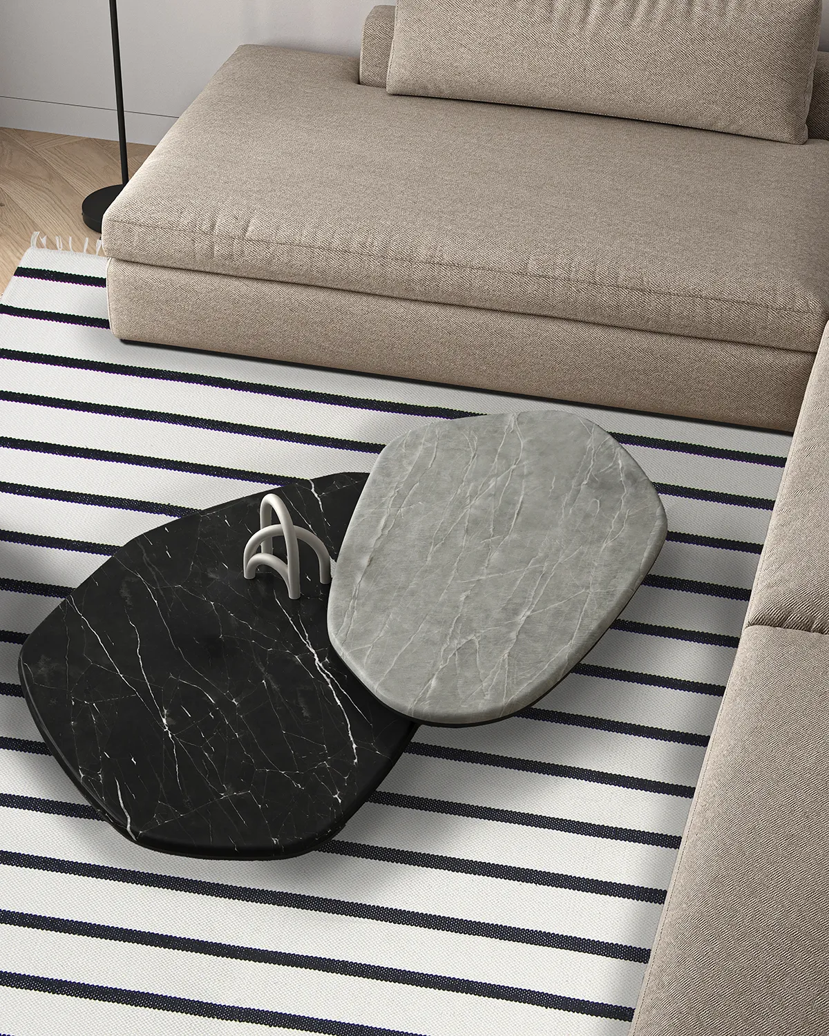 Tappeto di cotone - Helle (offwhite/nero)