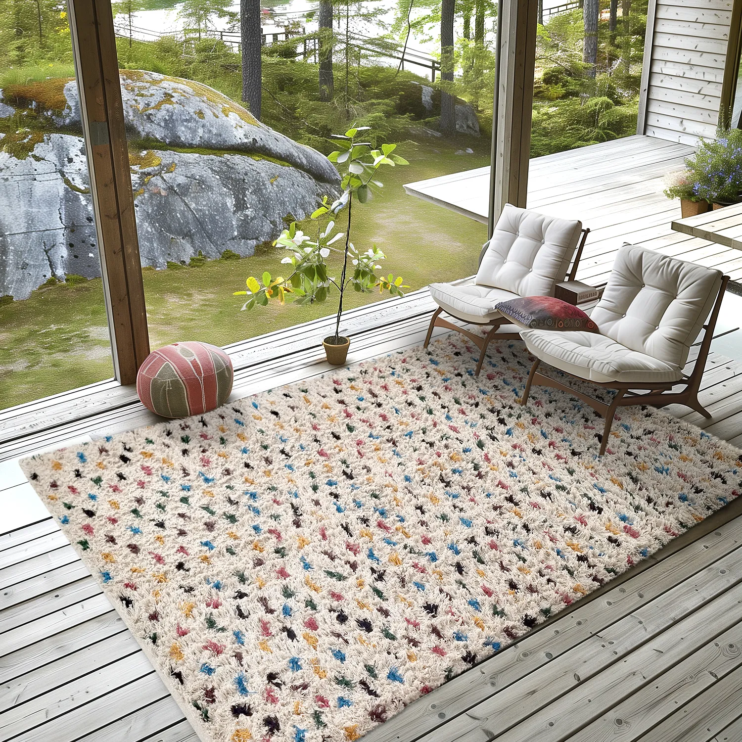 Tappeto A Pelo Lungo - Litton Natural Cotton Shaggy (beige/multi)