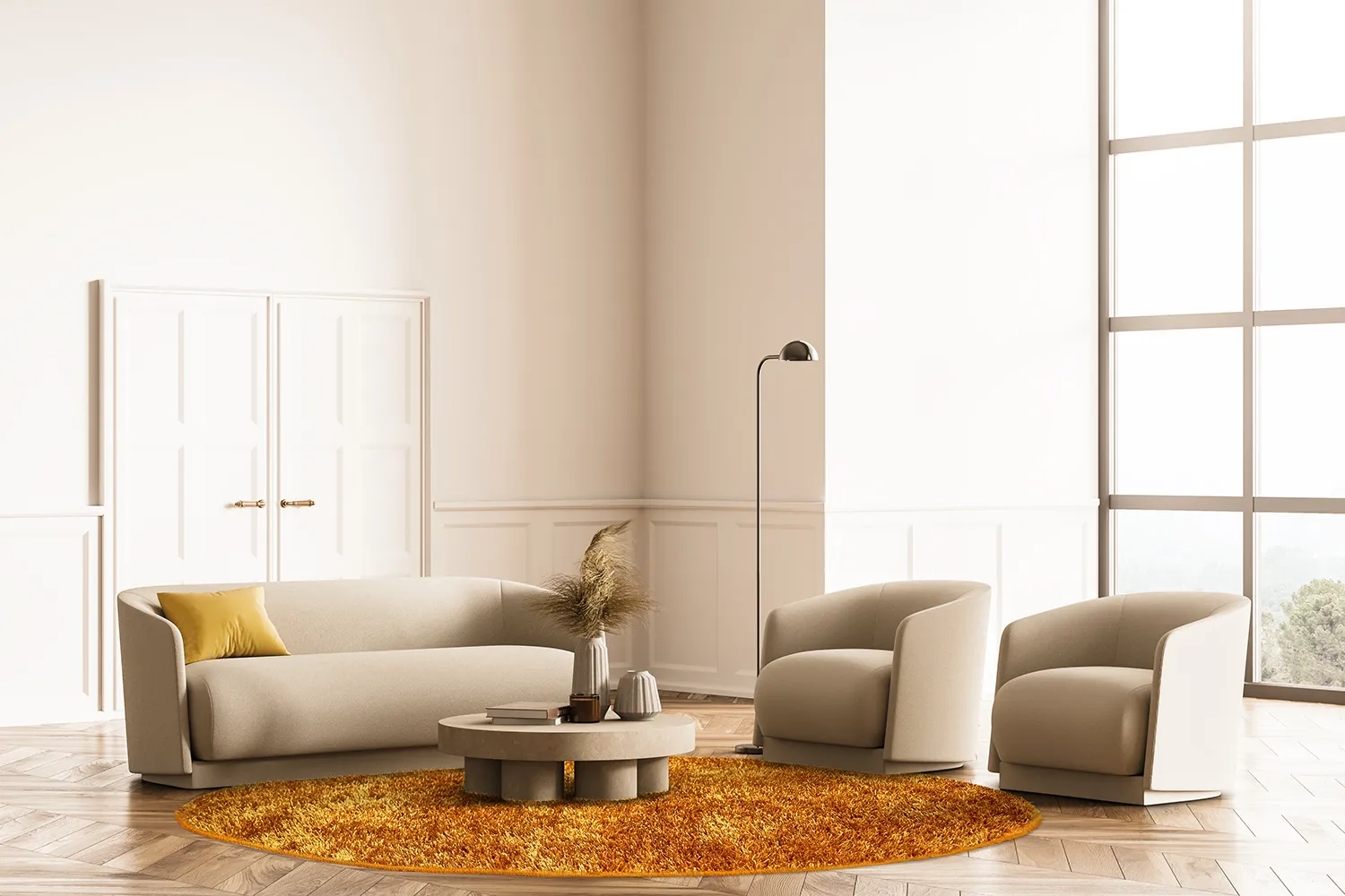 Tappeti rotondi - Cosy (ocher)