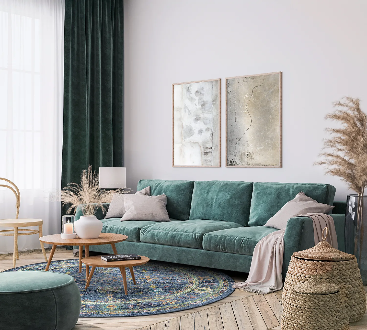 Tappeto rotondo - Livley (blu scuro)