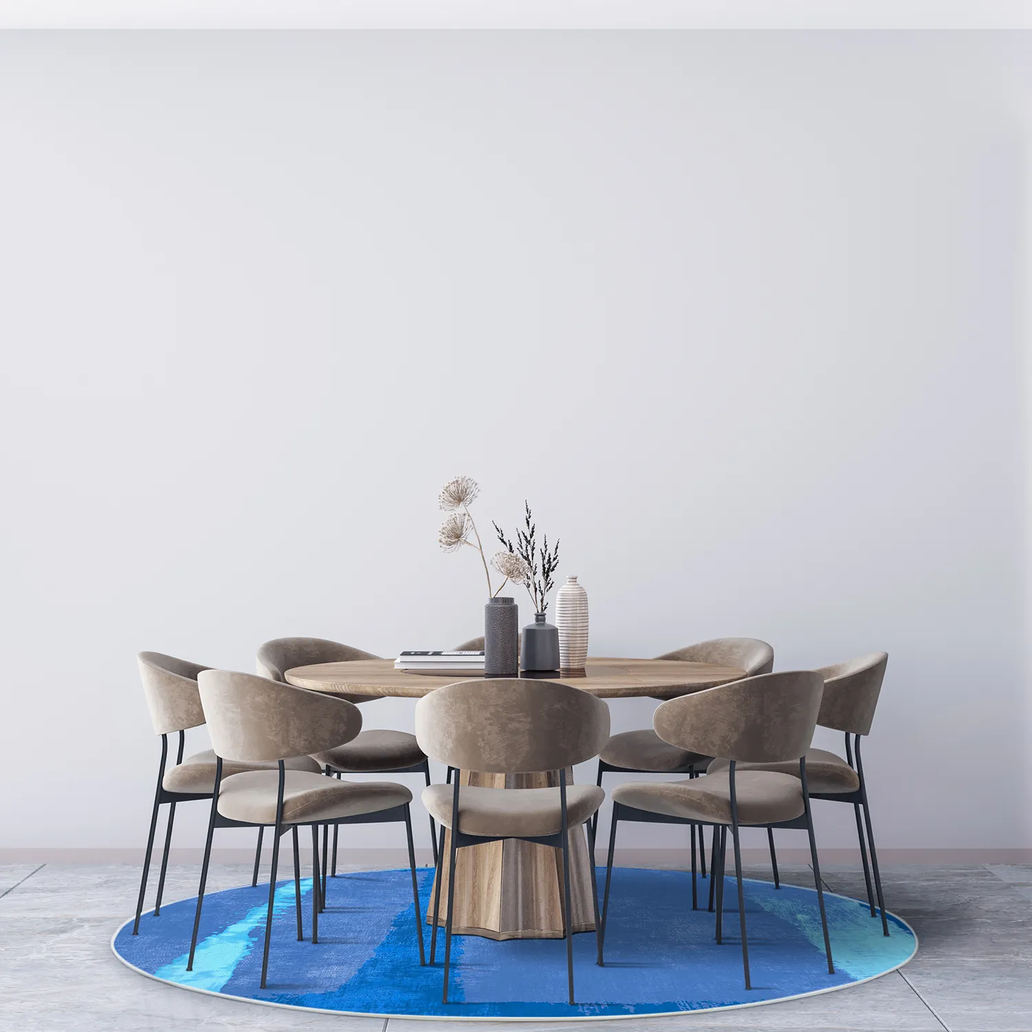 Tappeto rotondo - Asti (blu)