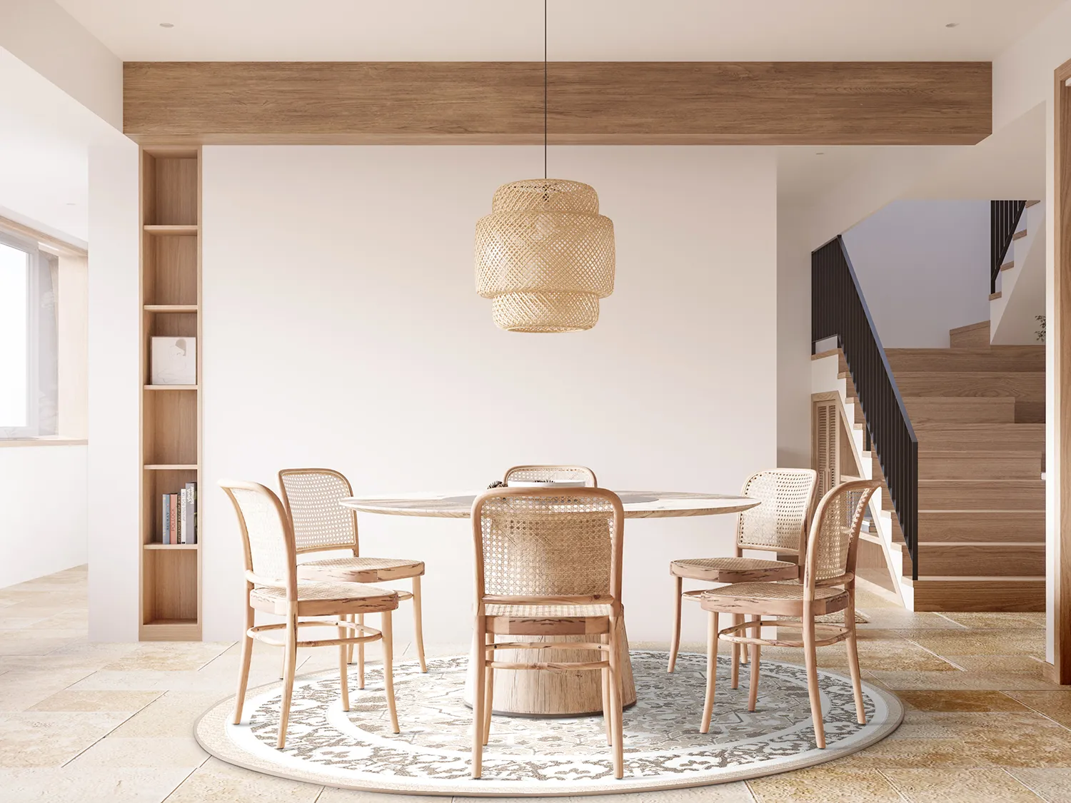 Tappeti rotondi - Ember (beige/grigio)