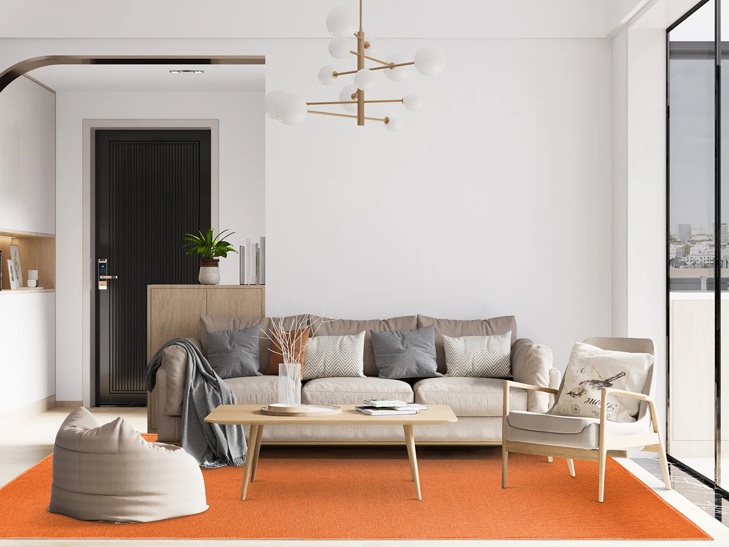Tappeto In Lana - Hamilton (Orange Peel)