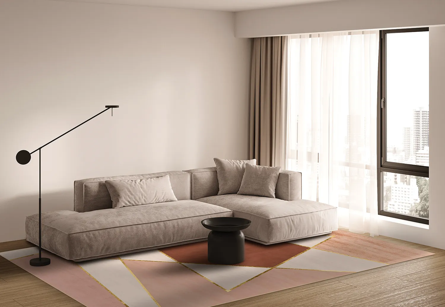 Tappeto Wilton - Jade (beige/rosa)