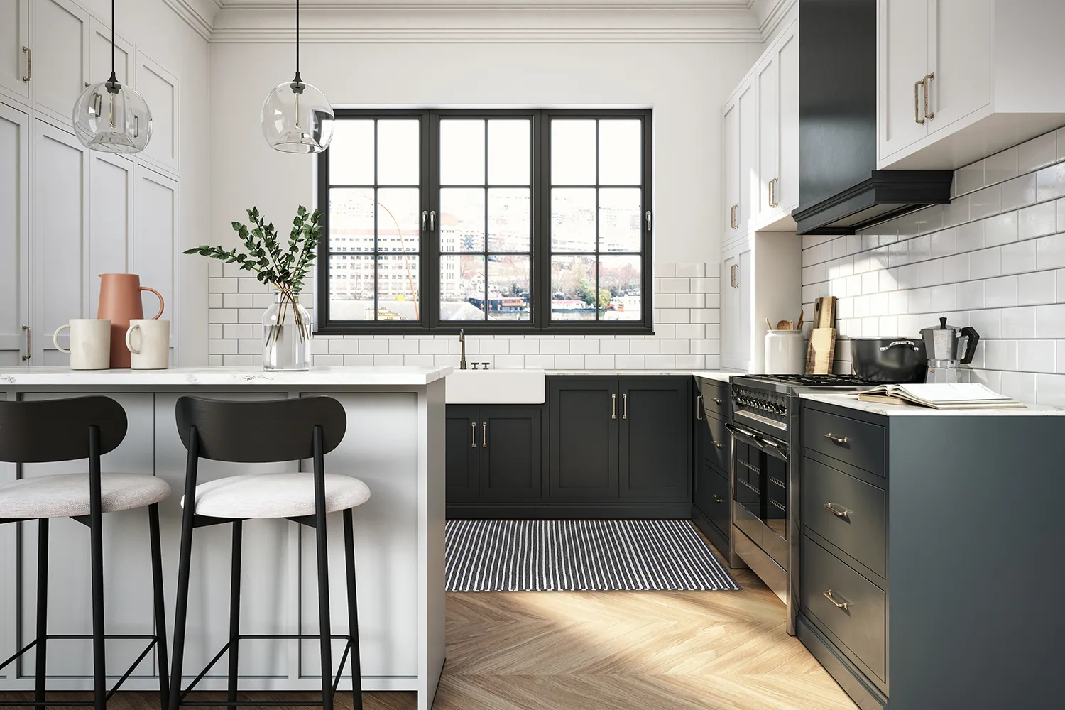 Tappeti In Plastica - Kensington (nero/bianco)