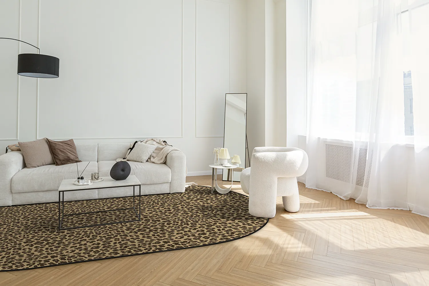 Tappeto ovale - Leopard (marrone)