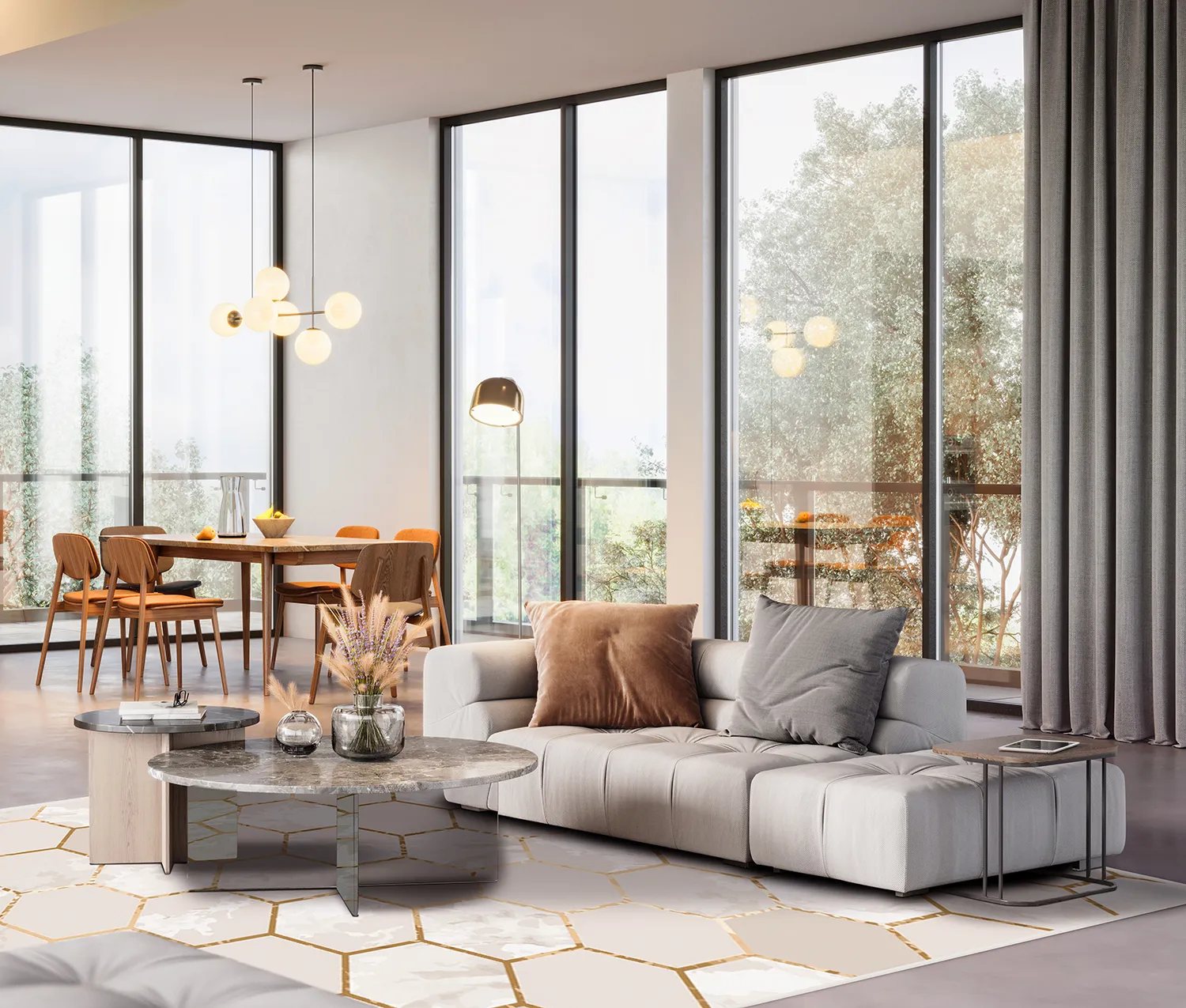 Tappeto Wilton - Morino (beige/bianco/oro)
