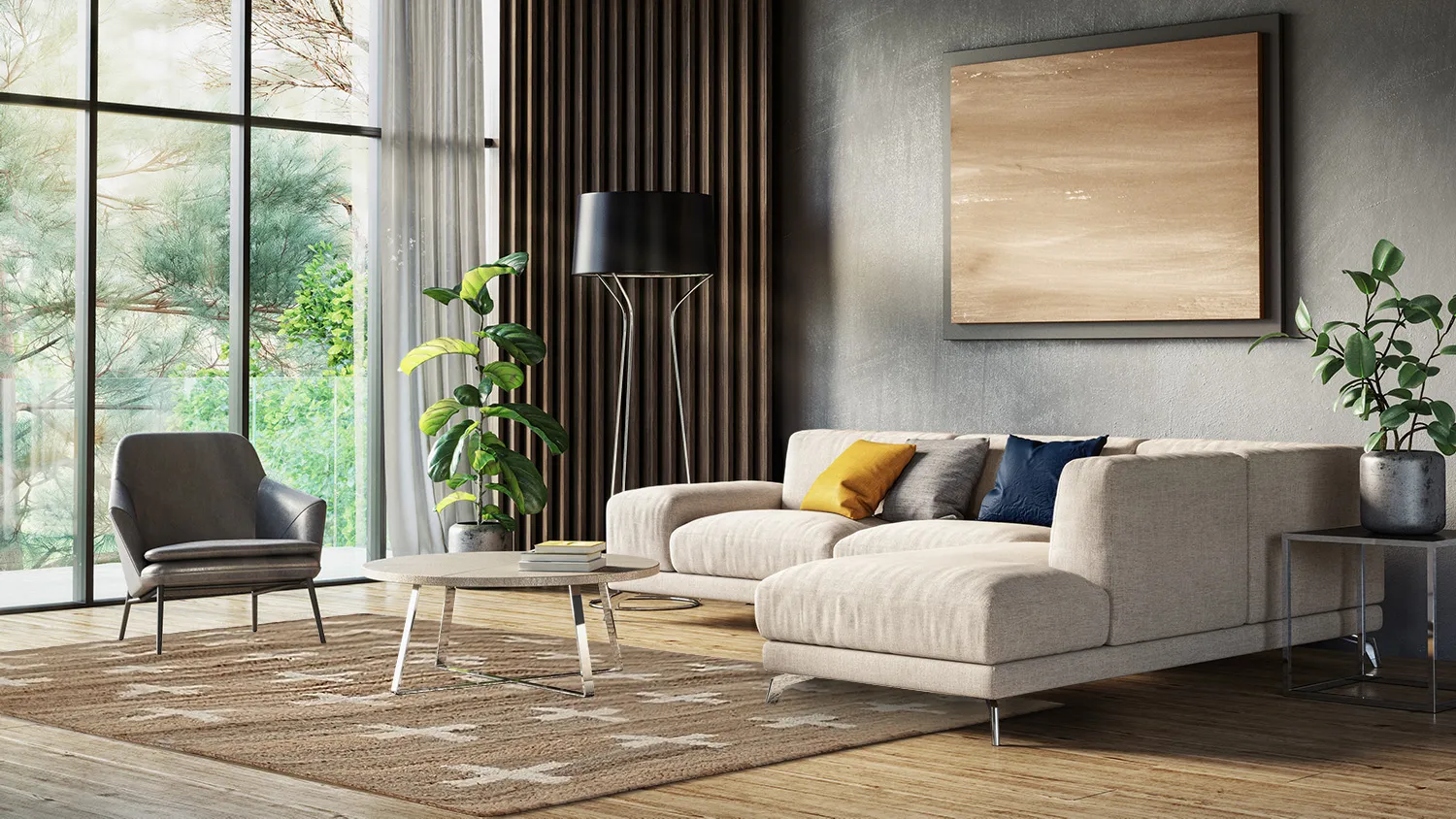 Tappeto In Lana - Palma (beige)