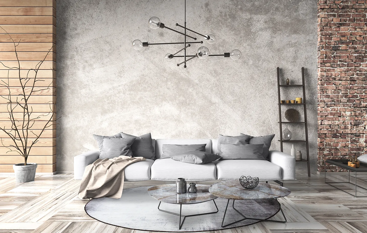 Tappeto rotondo - Rosia (blu/grigio)