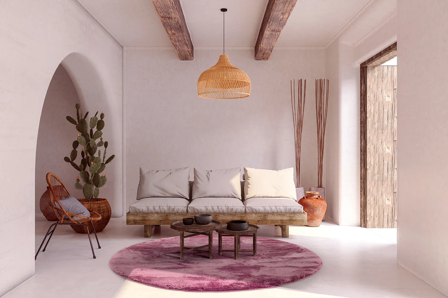 Tappeti rotondi - Aranga Super Soft Fur (rose)