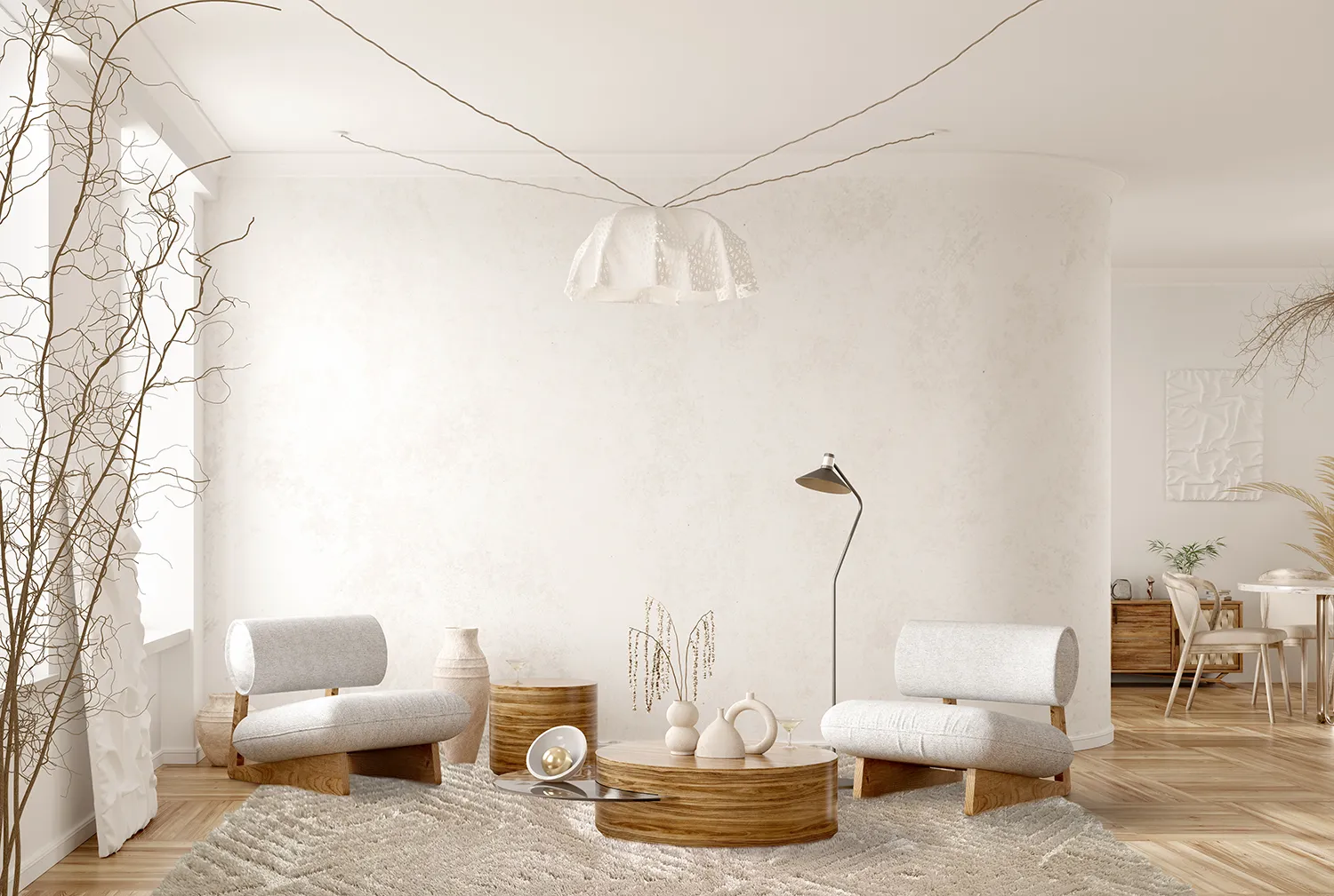 Tappeto A Pelo Lungo - Monti (beige)