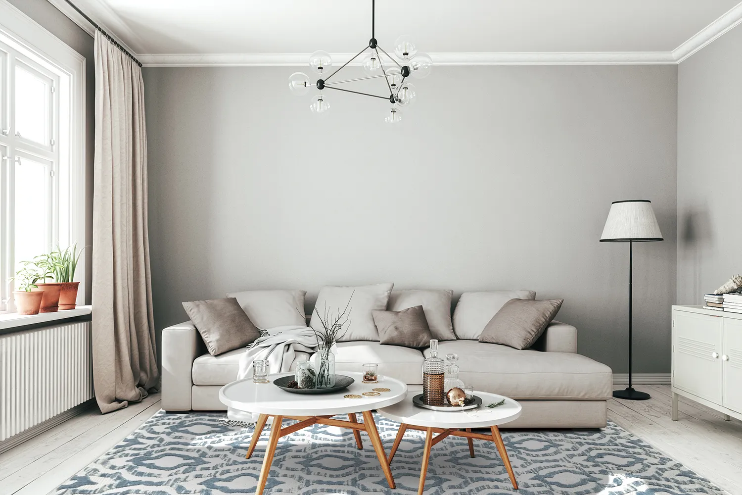 Shaggy Indoor-Outdoor - Trenton (bianco/blu)
