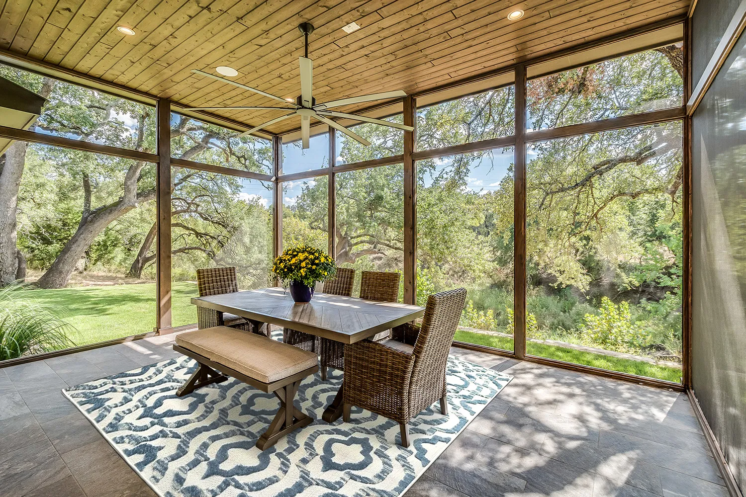 Shaggy Indoor-Outdoor - Trenton (bianco/blu)