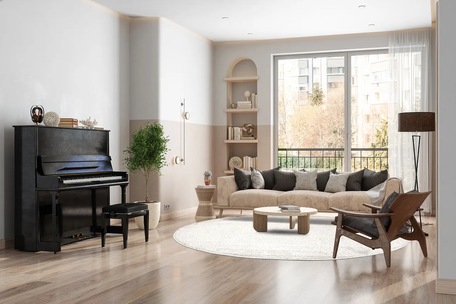 Tappeti rotondi - Indoor/Outdoor Baldwin (cream)