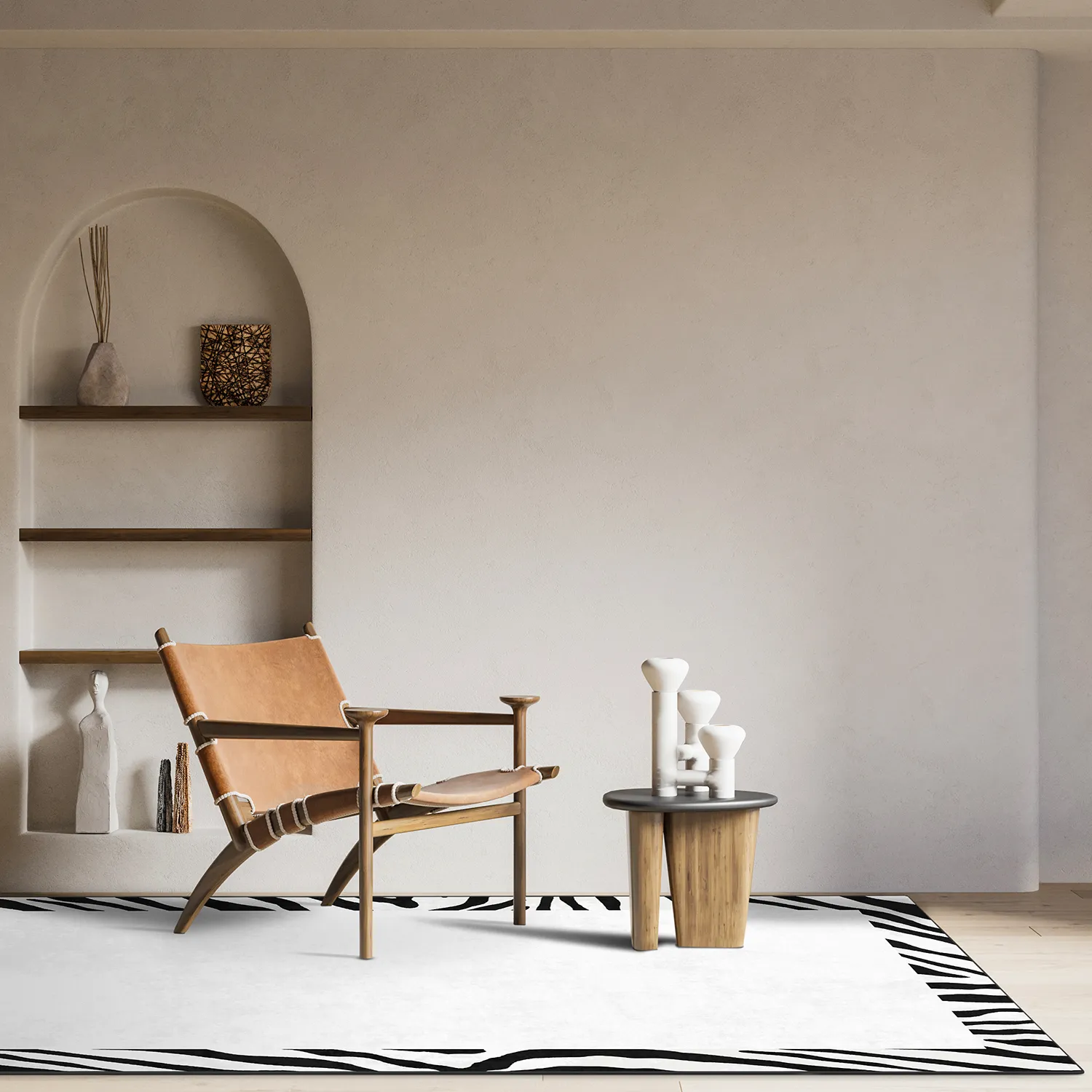 Tappeto Wilton - Zebra boarder (nero/bianco)
