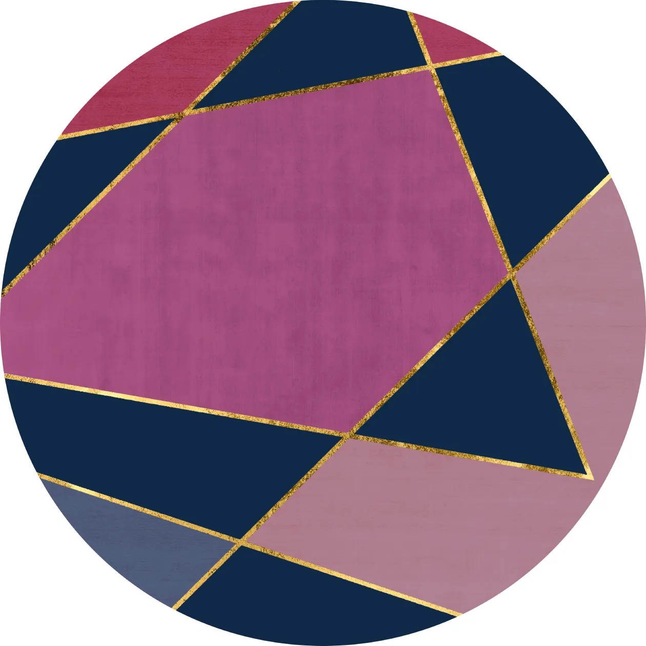 Tappeti rotondi - Jade (blu scuro/rosa)