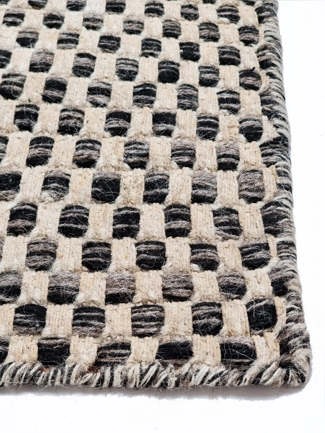 Tappeto In Lana - Jenim (nero/beige)