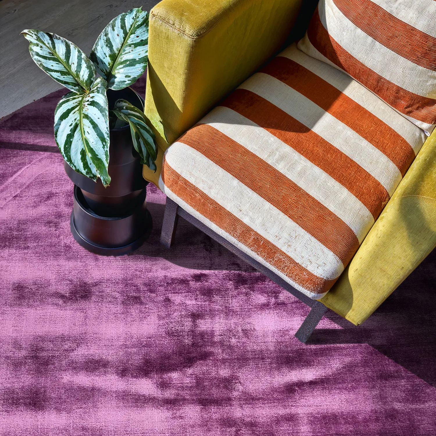 Tappeto rotondo - Jodhpur Special Luxury Edition (viola)