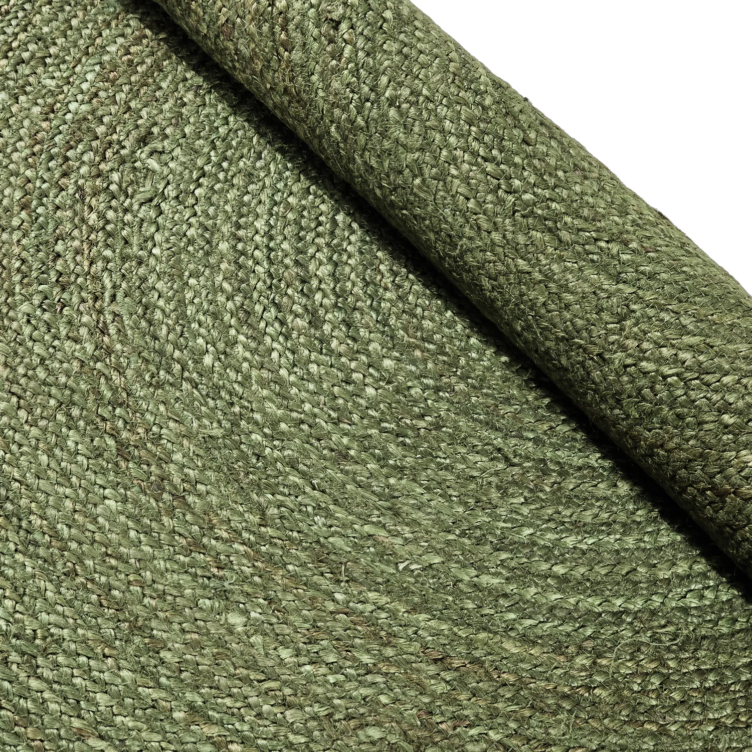 Tappeto rotondo in juta - Amasia (verde militare)