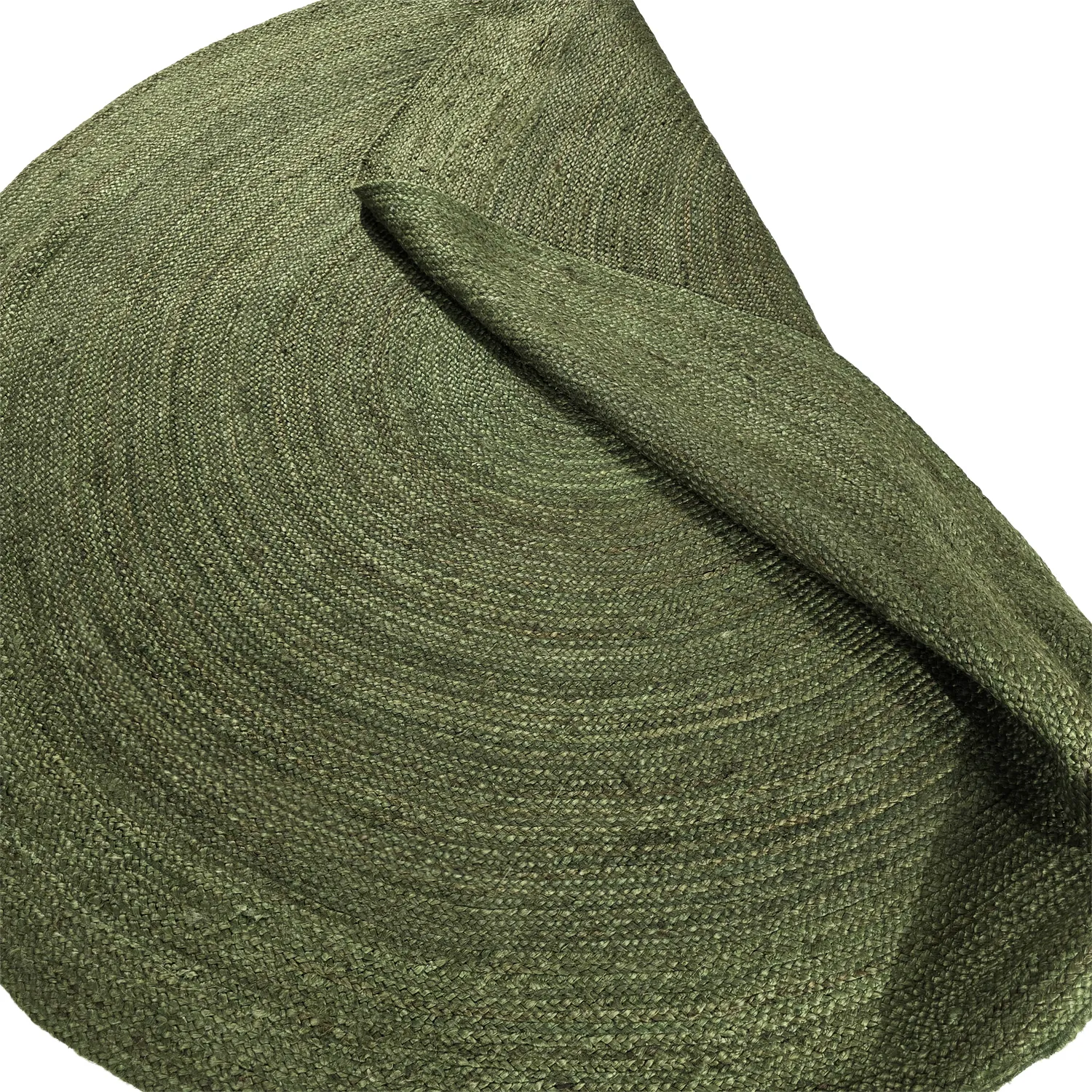 Tappeto rotondo in juta - Amasia (verde militare)