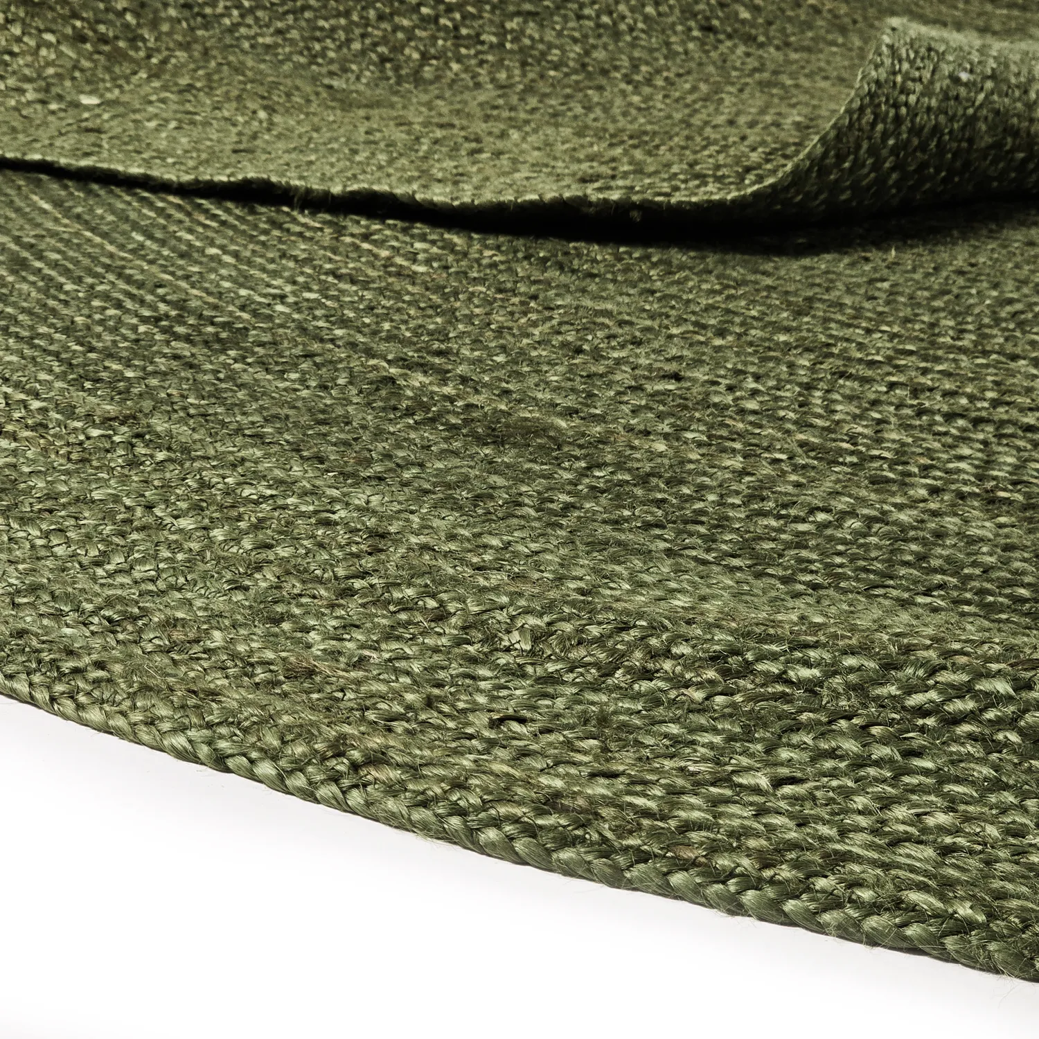 Tappeto rotondo in juta - Amasia (verde militare)