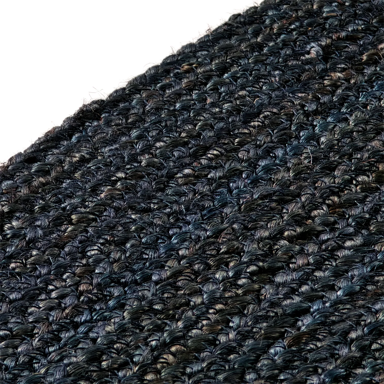 Tappeto rotondo in juta - Amasia (blu scuro)