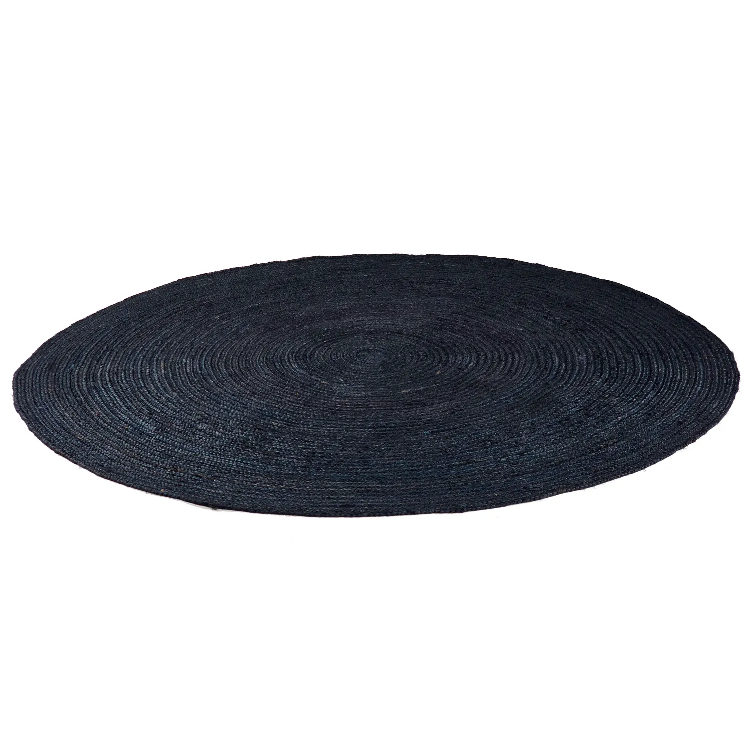 Tappeto rotondo in juta - Amasia (blu scuro)