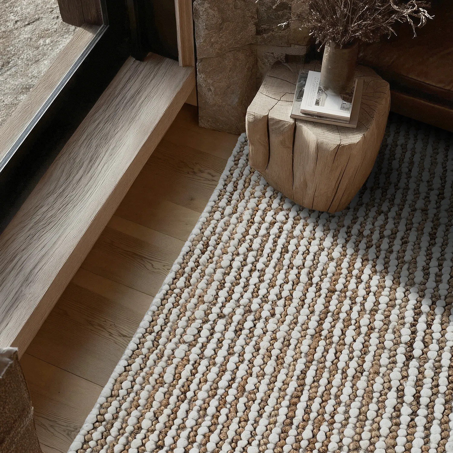 Tappeto In Iuta - Bally Jute/wool Bubble (natura/bianco)