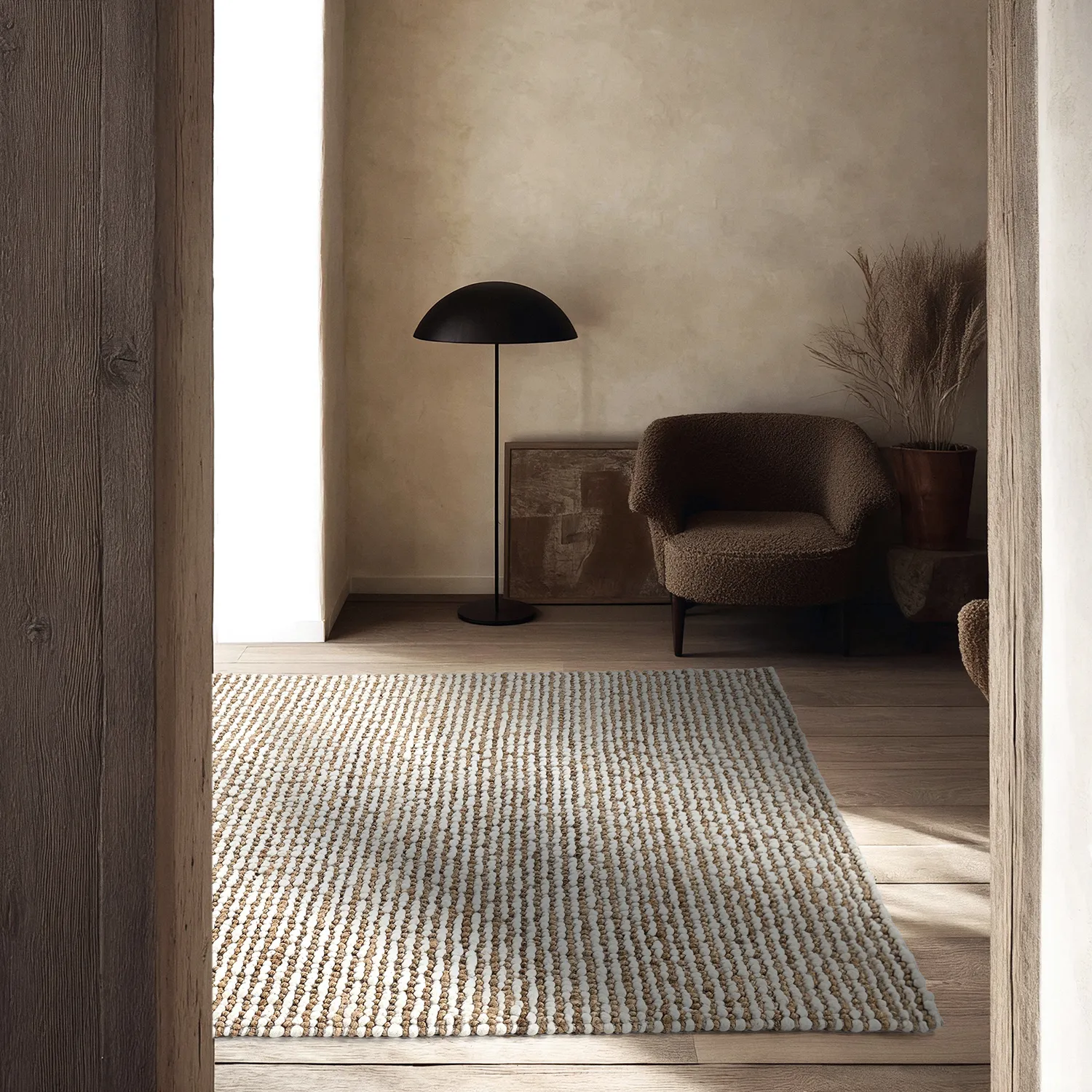 Tappeto In Iuta - Bally Jute/wool Bubble (natura/bianco)