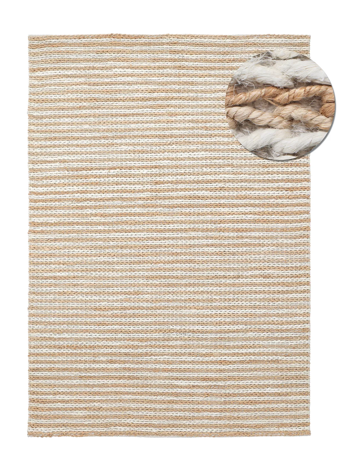 Tappeto In Iuta - Howrah Braided Jute (natura/bianco)