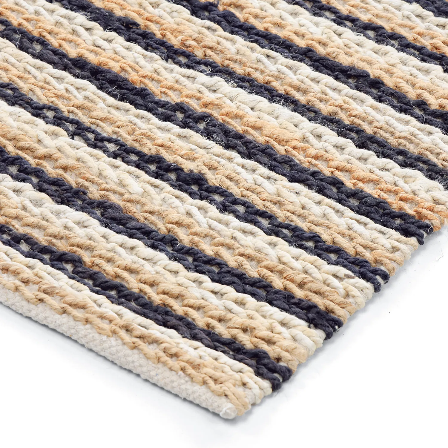 Tappeto In Iuta - Howrah Braided Jute (naturale/bianco/nero)