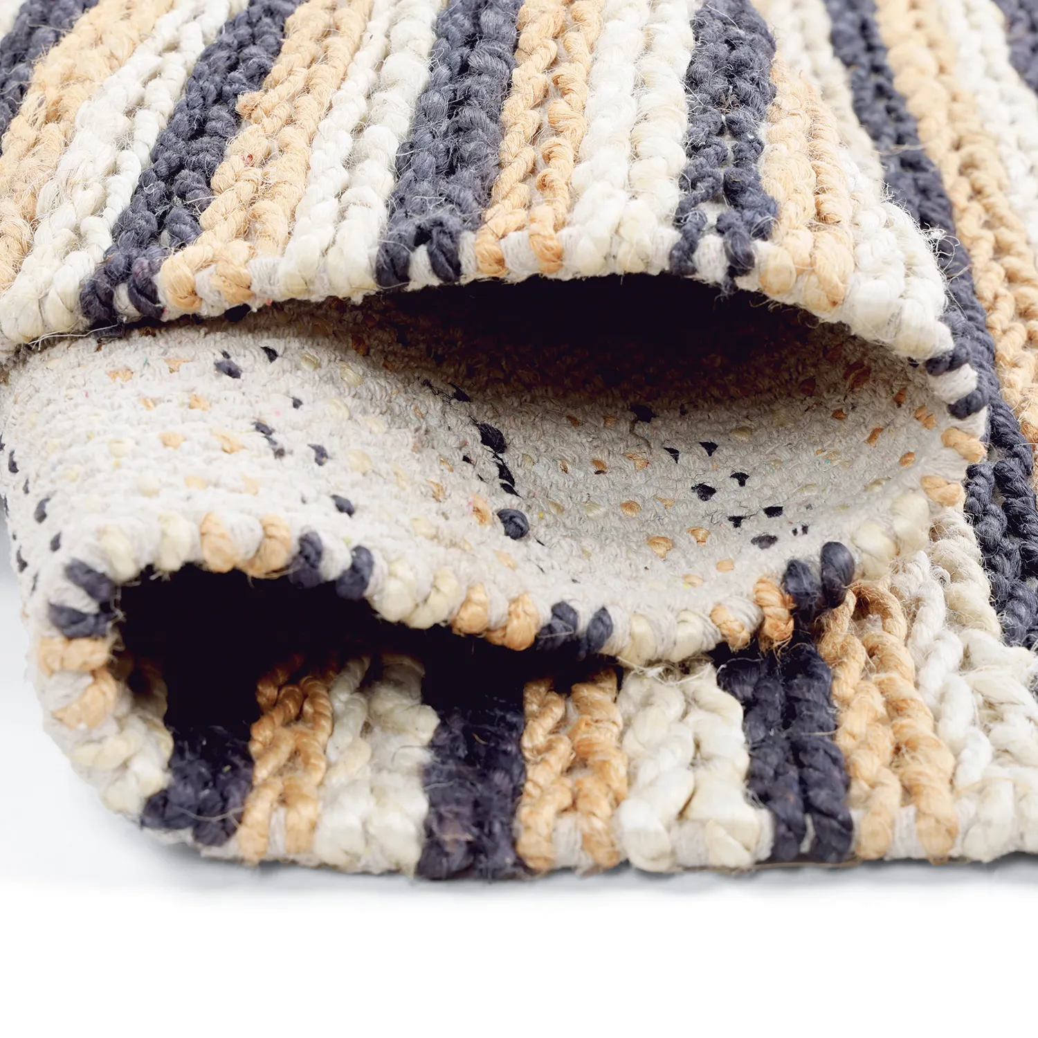 Tappeto In Iuta - Howrah Braided Jute (naturale/bianco/nero)