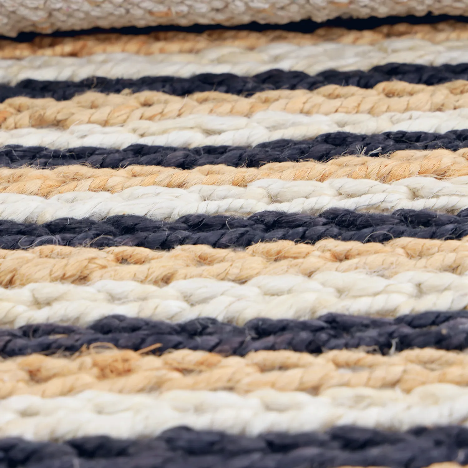 Tappeto In Iuta - Howrah Braided Jute (naturale/bianco/nero)